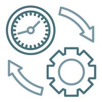 Time Management Line Two Color Icon vector