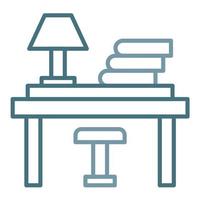 Study Desk Line Two Color Icon vector