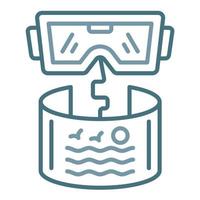 Virtual Reality Line Two Color Icon vector