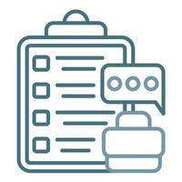 Post Interview Feedback Line Two Color Icon vector