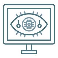 Computer Vision Line Two Color Icon vector