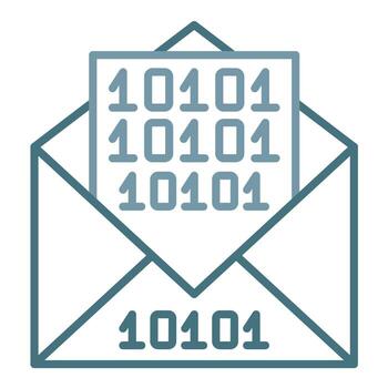 línea de mensajes binarios icono de dos colores vector