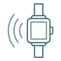 icono de dos colores de línea de reloj inteligente vector