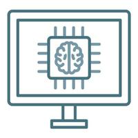 Deep Learning Line Two Color Icon vector