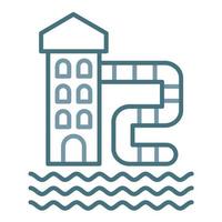 Water Park Line Two Color Icon vector