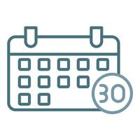 30 Day Challenge Line Two Color Icon vector