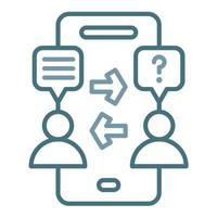 Phone Interview Line Two Color Icon vector