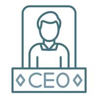 icono de dos colores de la línea ceo vector