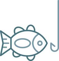 Hooked Fish Line Two Color Icon vector