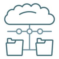Distributed Data Line Two Color Icon vector