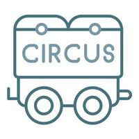 icono de dos colores de la línea de vagones de circo vector