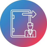 Exit Interview Line Gradient Circle Background Icon vector