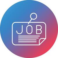 Job Posting Line Gradient Circle Background Icon vector