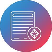 Digital Contract Line Gradient Circle Background Icon vector