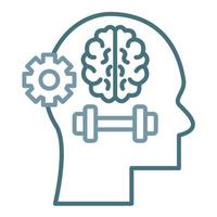 Brain Training Line Two Color Icon vector