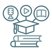 Blended Learning Line Two Color Icon vector