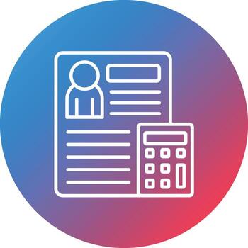 Employee Costs Line Gradient Circle Background Icon vector