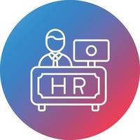 Hr Department Line Gradient Circle Background Icon vector