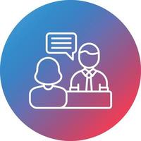 Interview Line Gradient Circle Background Icon vector