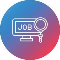 Job Hunting Line Gradient Circle Background Icon vector