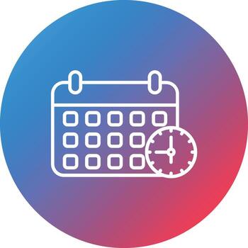 Leave Application System Line Gradient Circle Background Icon vector