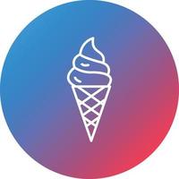 Ice Cream Line Gradient Circle Background Icon vector