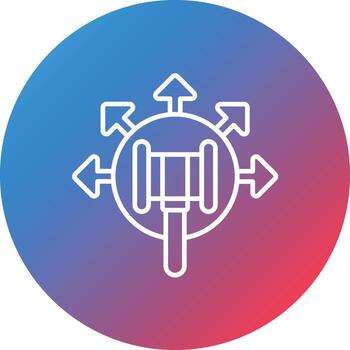 icono de fondo de círculo de gradiente de línea de implementación de política vector