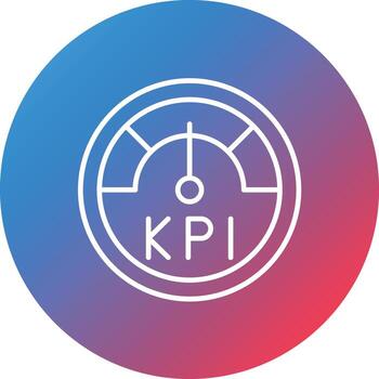 Kpi Line Gradient Circle Background Icon vector