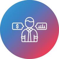 Job Counseling Line Gradient Circle Background Icon vector
