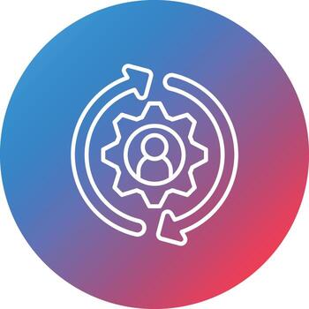 icono de fondo de círculo de gradiente de línea de estrategia de retención vector