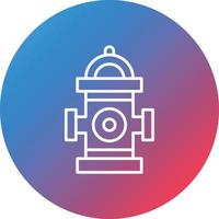 Hydrant Line Gradient Circle Background Icon vector