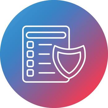 Insurance Coverage Line Gradient Circle Background Icon vector