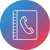 Phone Book Line Gradient Circle Background Icon vector