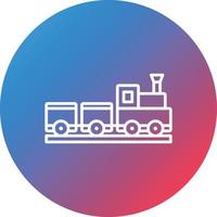 Train Toy Line Gradient Circle Background Icon vector