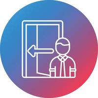 Exit Interview Line Gradient Circle Background Icon vector