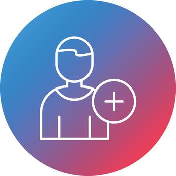 Add User Line Gradient Circle Background Icon vector