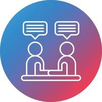 Client Meeting Line Gradient Circle Background Icon vector