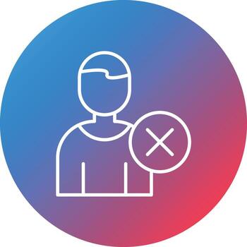 Delete User Line Gradient Circle Background Icon vector
