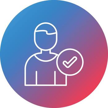 Correct User Line Gradient Circle Background Icon vector