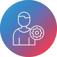 User Settings Line Gradient Circle Background Icon vector