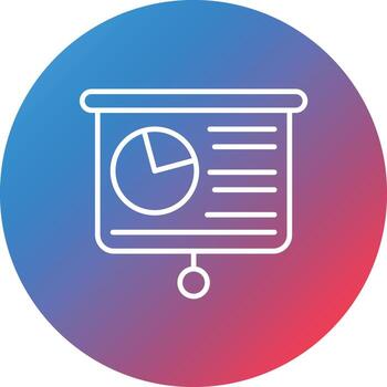 icono de fondo de círculo degradado de línea de presentación vector