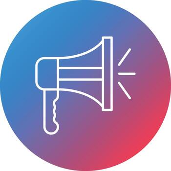 Megaphone Line Gradient Circle Background Icon vector