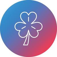 Clover Line Gradient Circle Background Icon vector