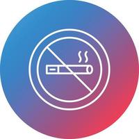 no fumar línea gradiente círculo fondo icono vector