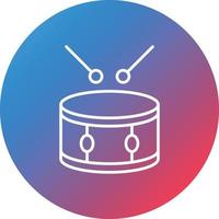 Drum Line Gradient Circle Background Icon vector