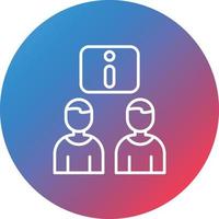 Internal Meeting Line Gradient Circle Background Icon vector
