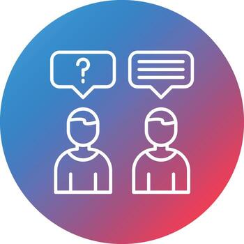 Discussion Line Gradient Circle Background Icon vector