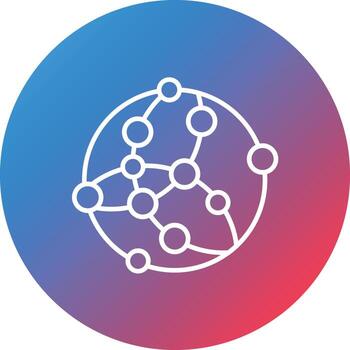 Networking Line Gradient Circle Background Icon vector