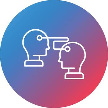 Telepathy Line Gradient Circle Background Icon vector