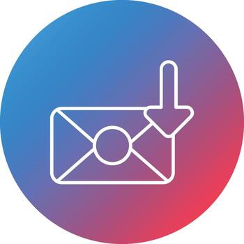 icono de fondo de círculo degradado de línea de destinatario vector